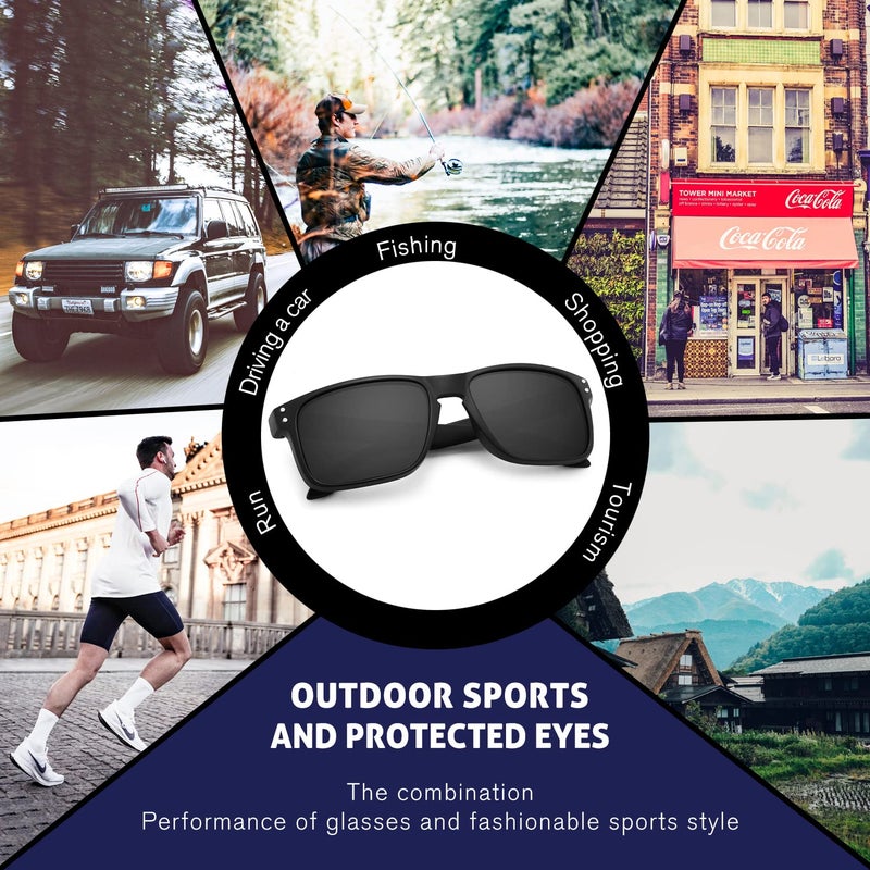 KUGUAOK Polarized Square Sunglasses For Men and Women Matte Finish Sun Glasses UV Protection Glasses - Image 5